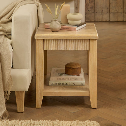 Raleigh 45cm Side Table - Whitewash - Laura James 