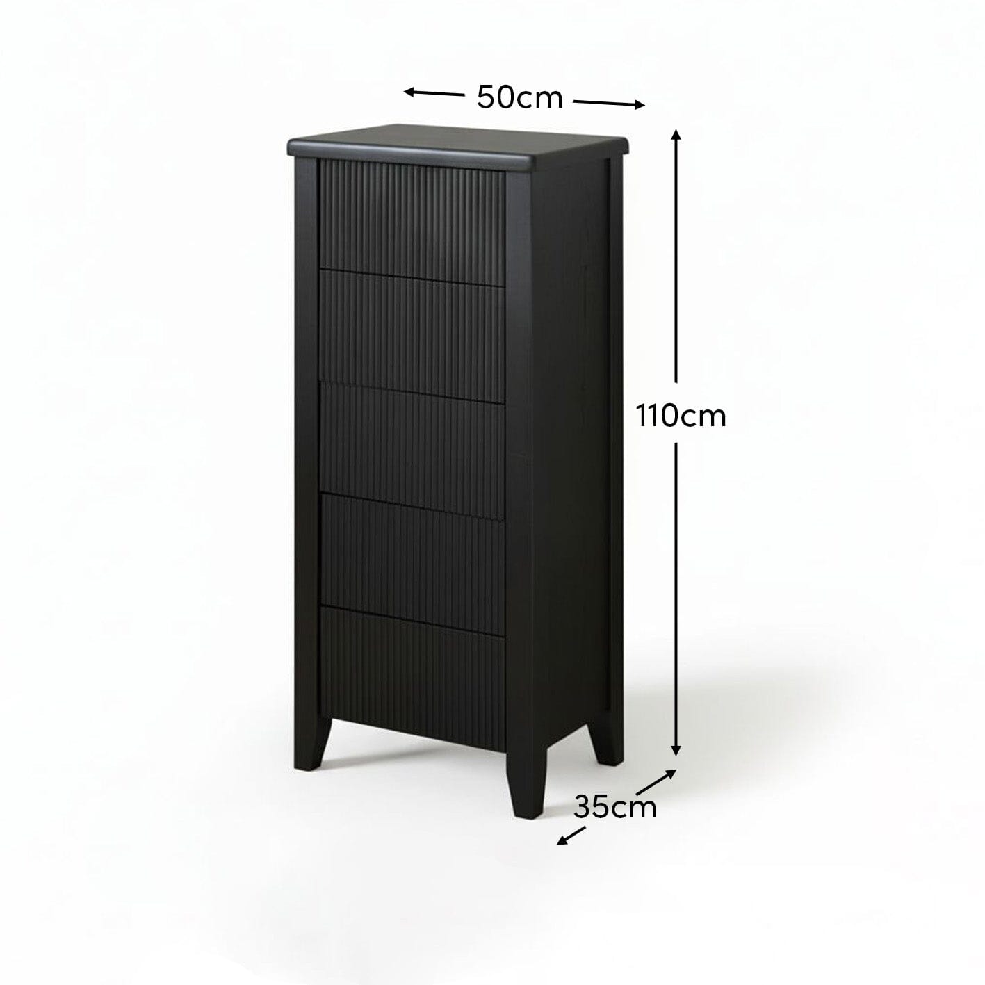 Raleigh 5 Drawer Tallboy - Black Oak - Laura James