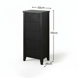 Raleigh 5 Drawer Tallboy - Black Oak - Laura James