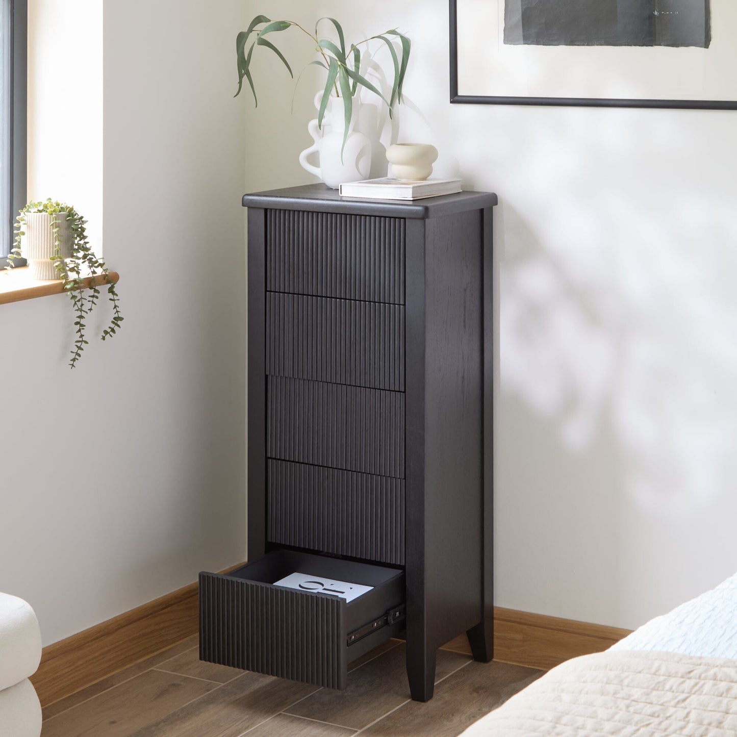 Raleigh 5 Drawer Tallboy - Black Oak - Laura James