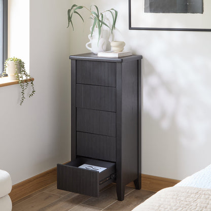Raleigh 5 Drawer Tallboy - Black Oak - Laura James