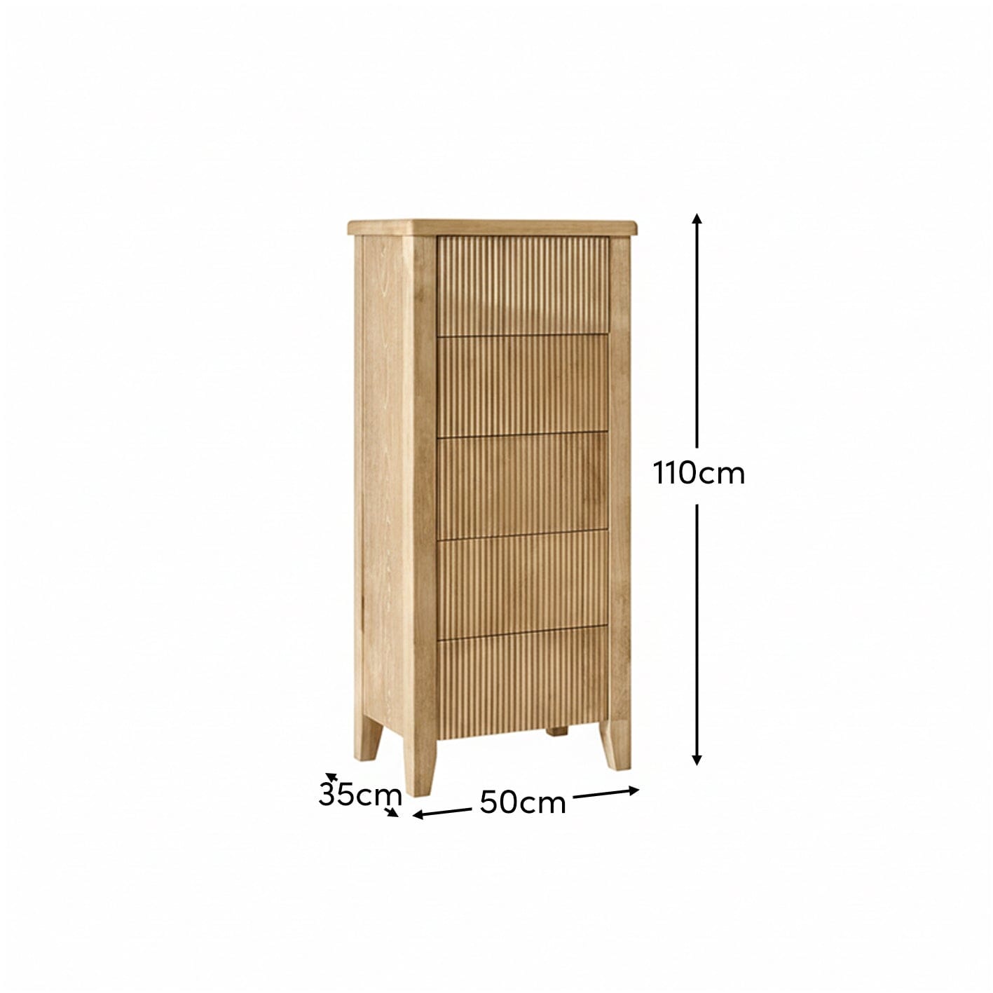 Raleigh 5 Drawer Tallboy - Whitewash - Laura James 