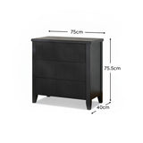 Raleigh 3 Drawer Chest of Drawers - Black Oak - Laura James