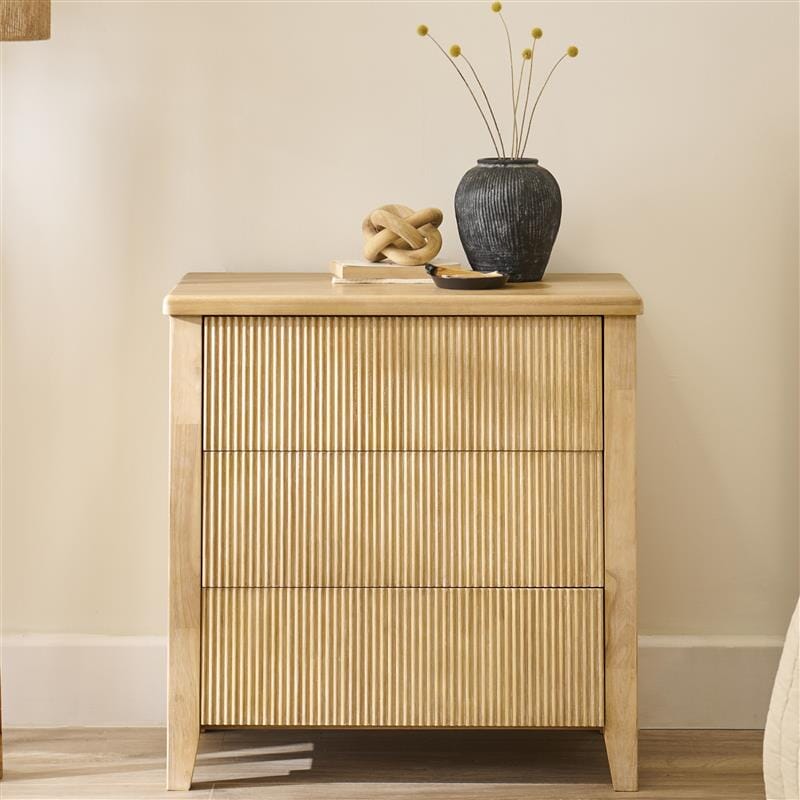 Raleigh 3 Drawer Chest of Drawers - Whitewash - Laura James 