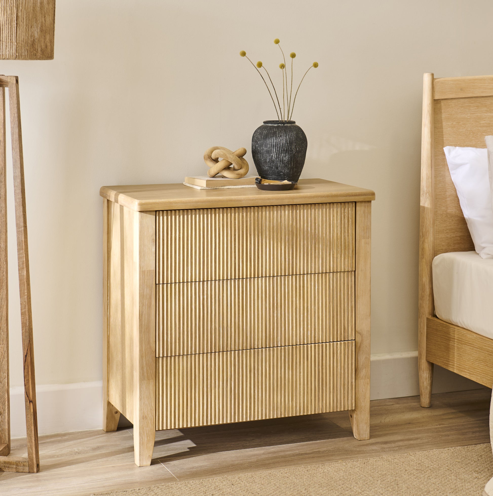 Raleigh 3 Drawer Chest of Drawers - Whitewash - Laura James 