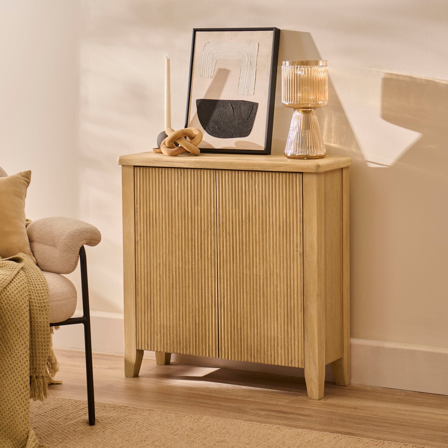 Raleigh 2 Door Small Sideboard - Whitewash - Laura James 