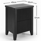 Raleigh Black 2 Drawer Bedside Table