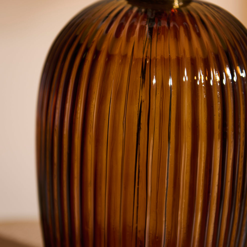 Ramsdell Dark Amber Glass Table Lamp Base - 31cm – Laura James