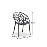 Raquel Black Plastic Garden Chairs - Set of 2 - Laura James 