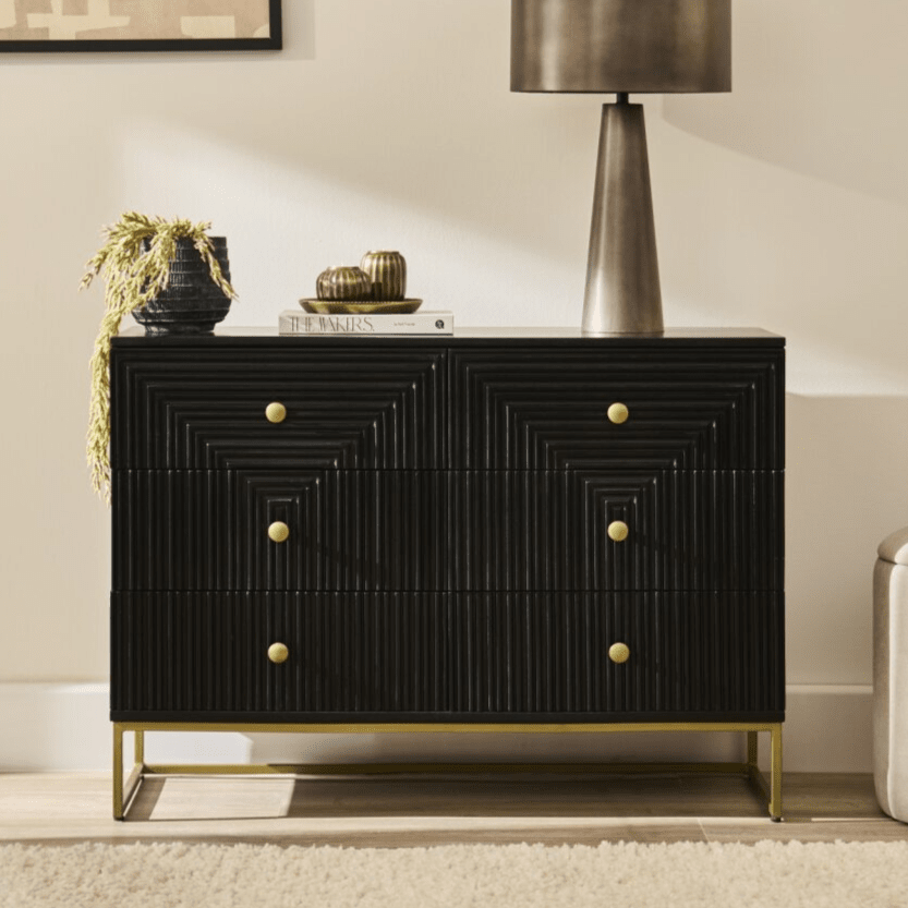 Rayna_105cm_6_Drawer_Chest_of_Drawers_Jet_Black - Laura James