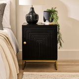 Rayna Black 1 Door Right Bedside Table