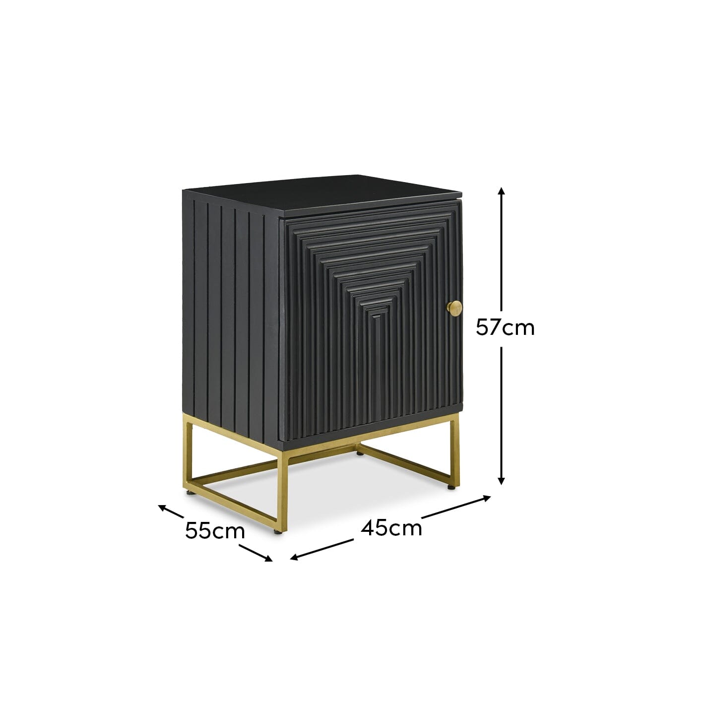 Rayna_45cm_1_Door_Left_Bedside_Table_Jet_Black - Laura James