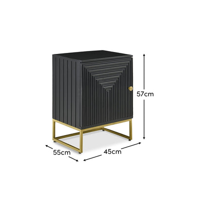 Rayna_45cm_1_Door_Left_Bedside_Table_Jet_Black - Laura James