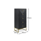 Rayna 5 Drawer Tallboy - Jet Black - Laura James