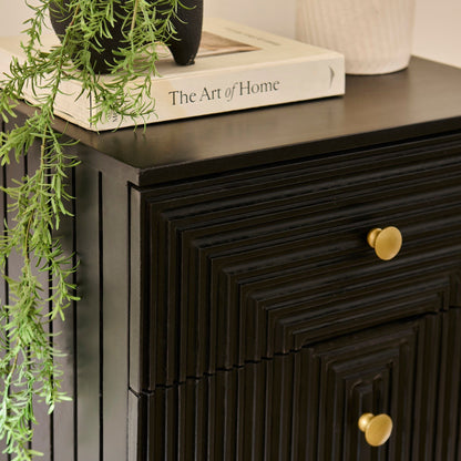 Rayna 5 Drawer Tallboy - Jet Black - Laura James