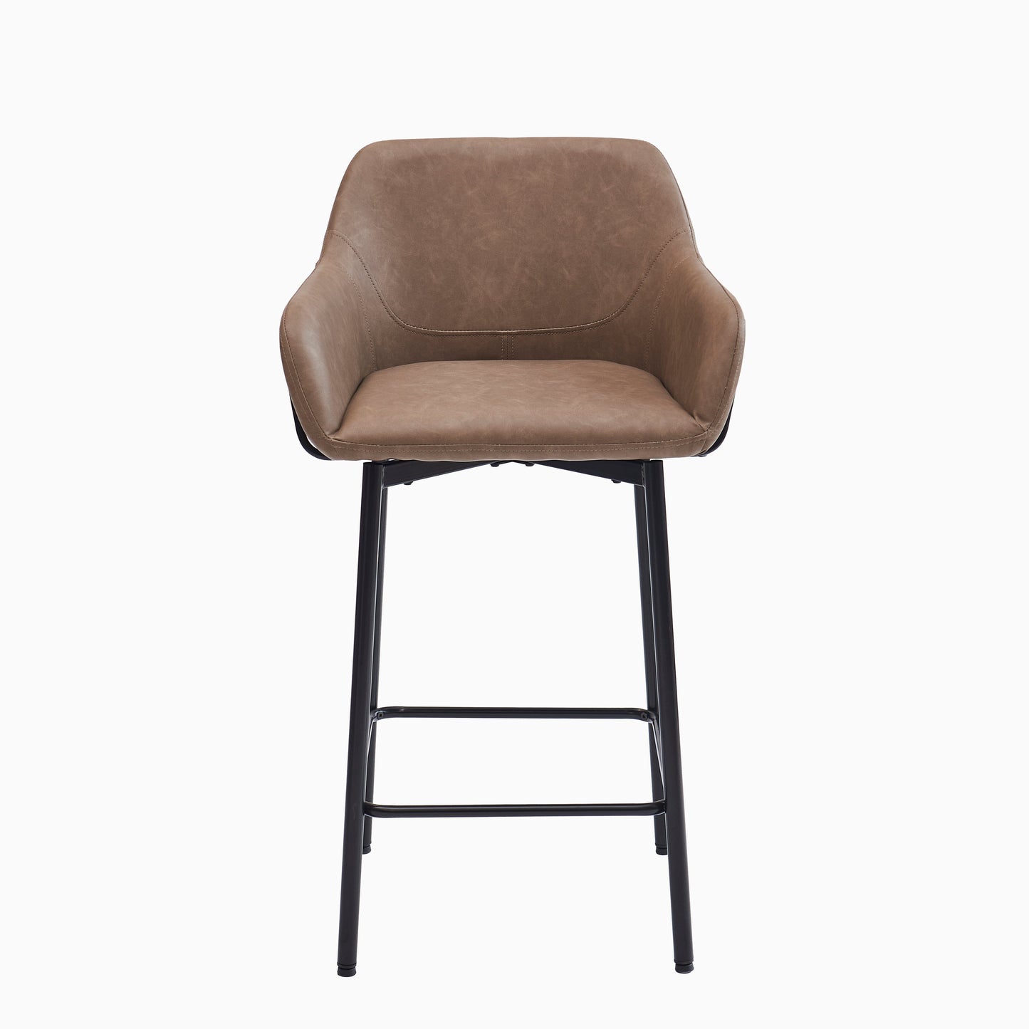 Reagan Almond Brown Bar Stool - Metal Legs - Laura James 