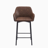 Reagan Saddle Brown Bar Stool - Metal Legs - lAURA JAMES 