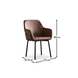 Reagan Vegan Leather Carver Chairs - Set of 2 - Saddle Brown - Laura James 