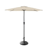 Rectangular 2x3m Grey LED Parasol with 25kg Parasol Base - Black Concrete - Laura James