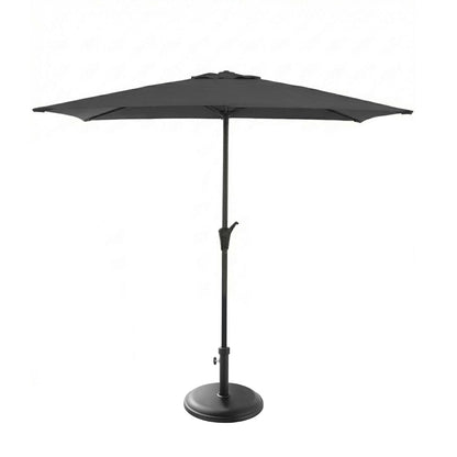 Rectangular 2x3m Grey LED Parasol with 25kg Parasol Base - Black Concrete - Laura James