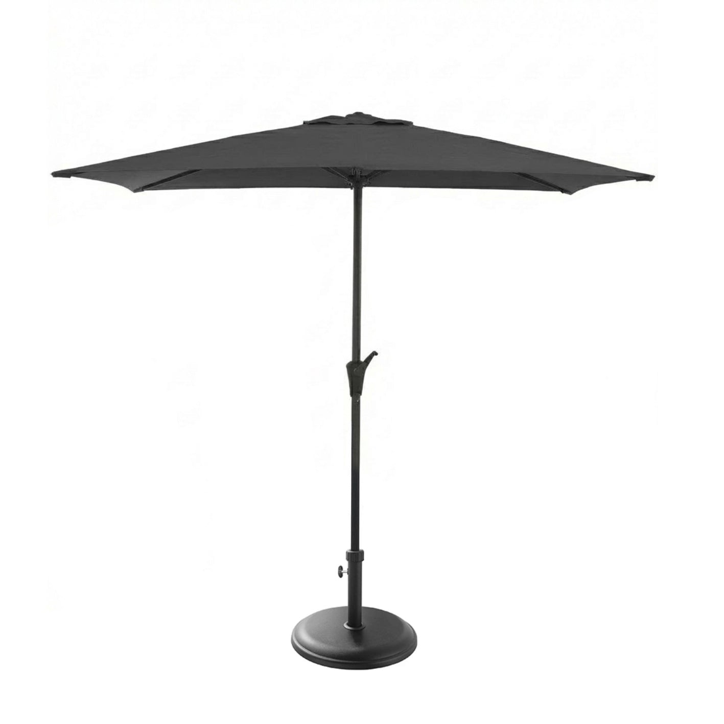Rectangular 2x3m Grey LED Premium Parasol with 25kg Parasol Base - Black Concrete - Laura James