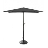 Rectangular 2x3m Grey LED Premium Parasol with 25kg Parasol Base - Black Concrete - Laura James