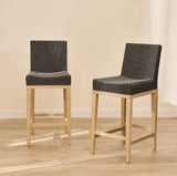 Reid Slate Grey Bar Stools - Set of 2 - Whitewash Mindi Wood Legs - Laura James 