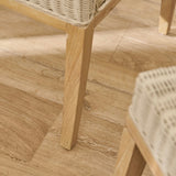Reid Linen Grey Dining Chairs - Set of 2 - Whitewash Mindi Wood Legs - Laura James 