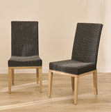 Reid Slate Grey Dining Chairs - Set of 2 - Whitewash Mindi Wood Legs - Laura James 
