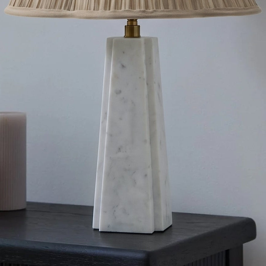 Reine 35.5cm Marble Table Lamp Base - White Marble - Laura James 