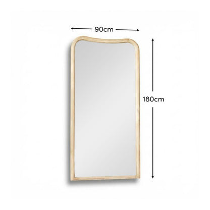 Rendall 180x90cm Wooden Mirror - Whitewash Paulownia - Laura James