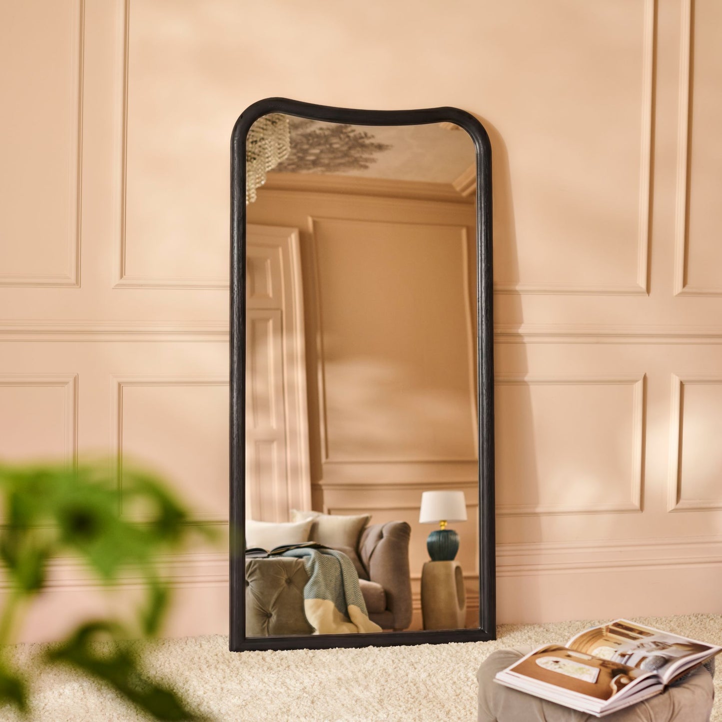 Rendall 180x90cm Wooden Mirror - Black Paulownia - Laura James