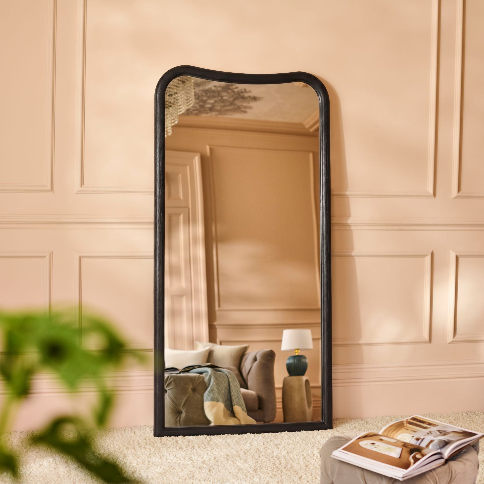 Rendall 180x90cm Wooden Mirror - Black Paulownia - Laura James