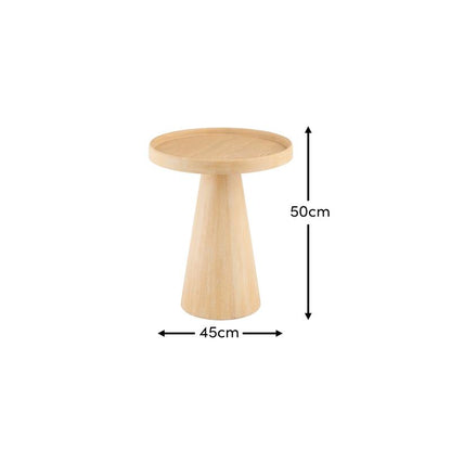 Rhiannon 45cm Round Side Table - Whitewash Oak - Laura James