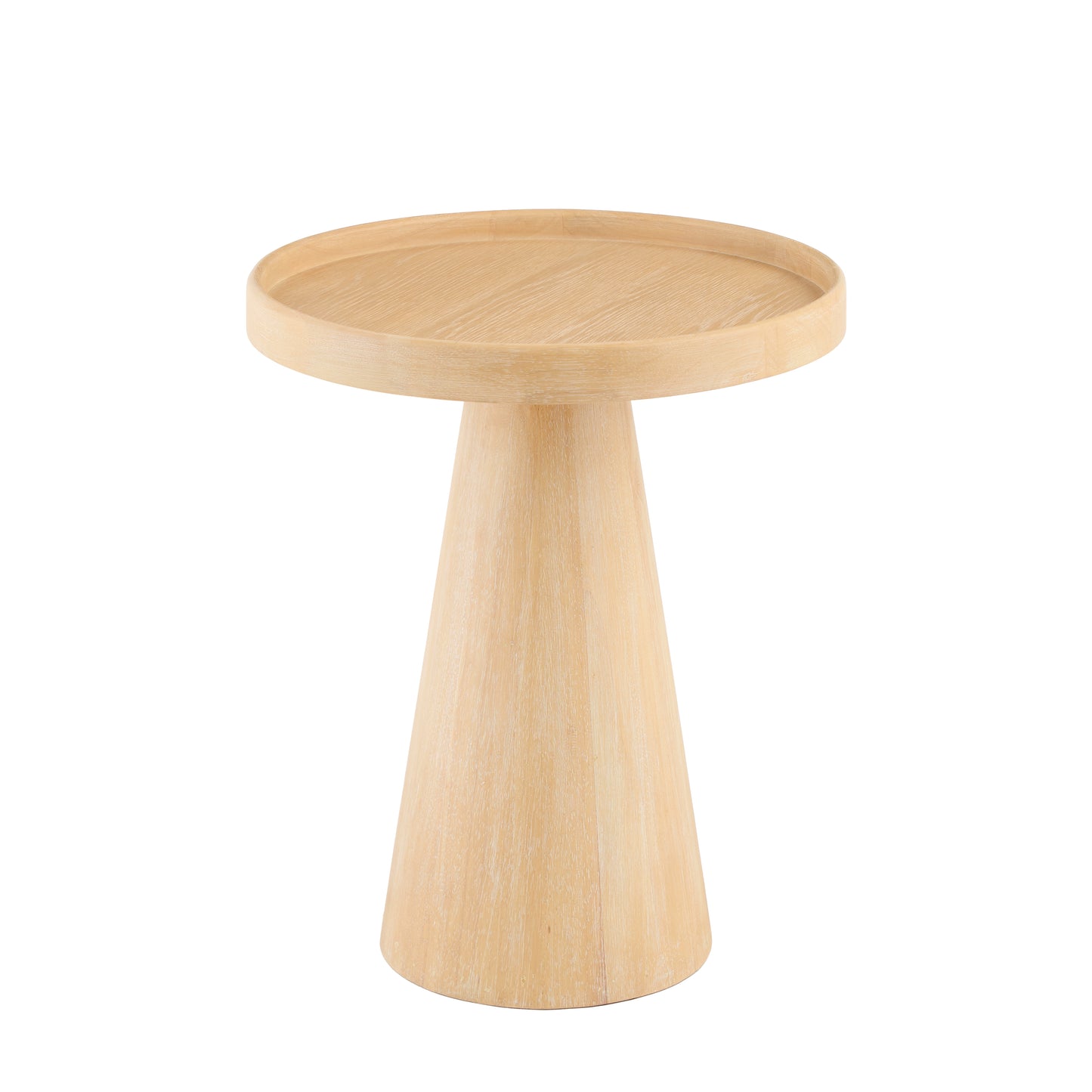 Rhiannon 45cm Round Side Table - Whitewash Oak - Laura James
