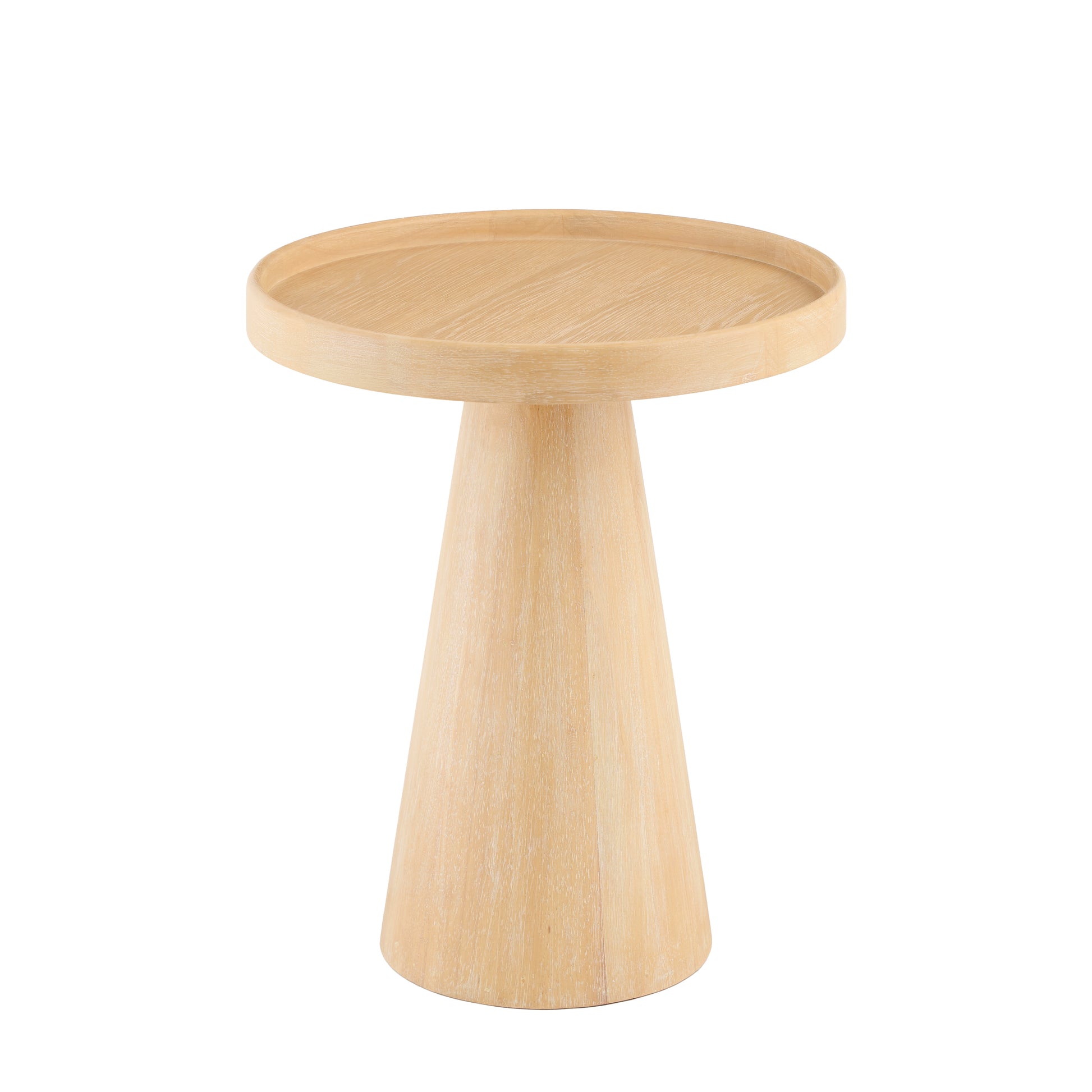 Rhiannon 45cm Round Side Table - Whitewash Oak - Laura James