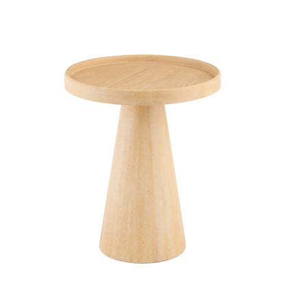 Rhiannon 45cm Round Side Table - Whitewash Oak - Laura James