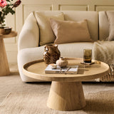 Rhiannon 75cm Round Coffee Table - Whitewash Oak - Laura James