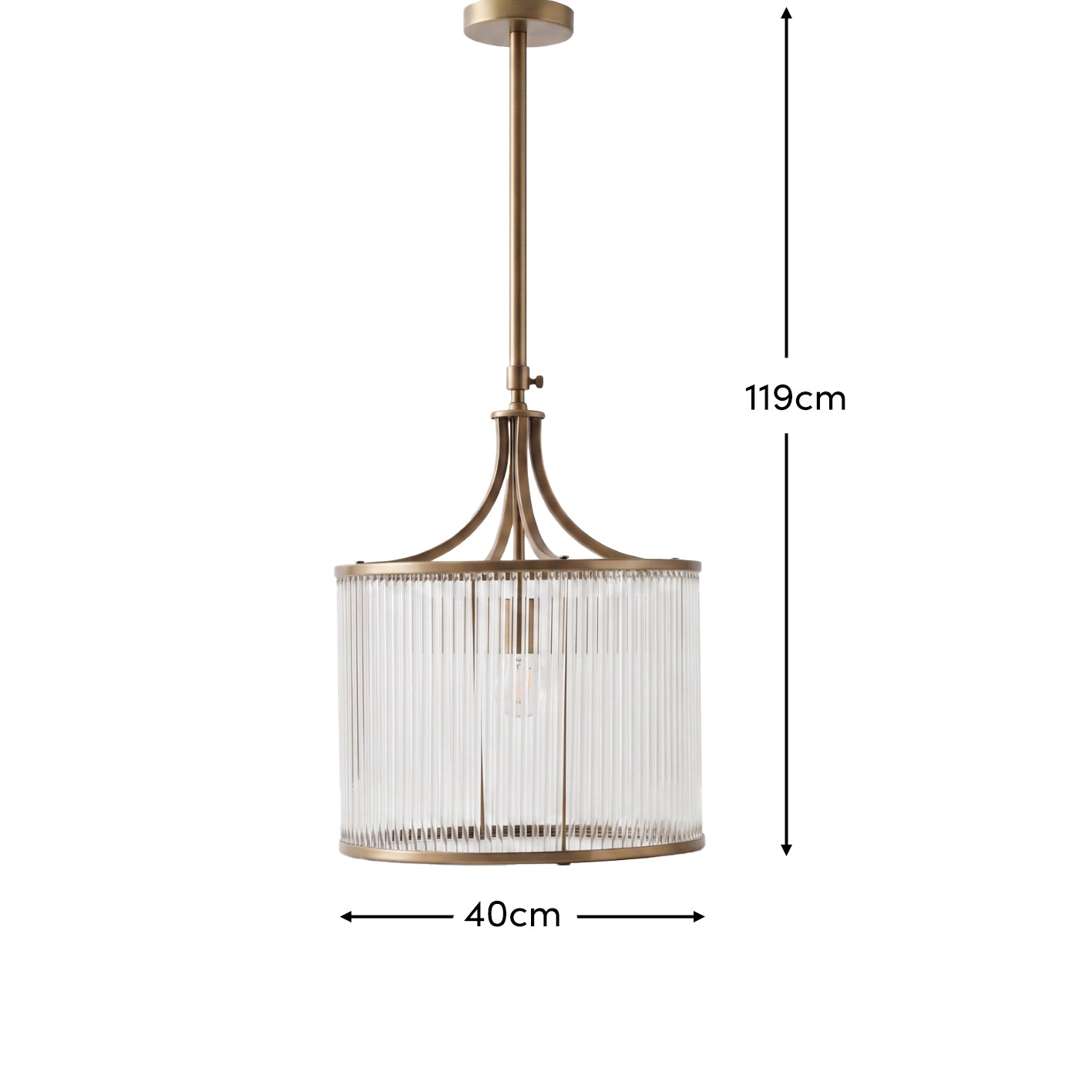 Richmond 40cm Glass Chandelier - Patina Gold - Laura James 