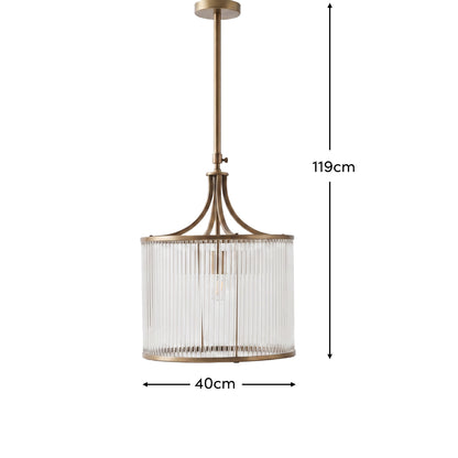 Richmond 40cm Glass Chandelier - Patina Gold - Laura James 