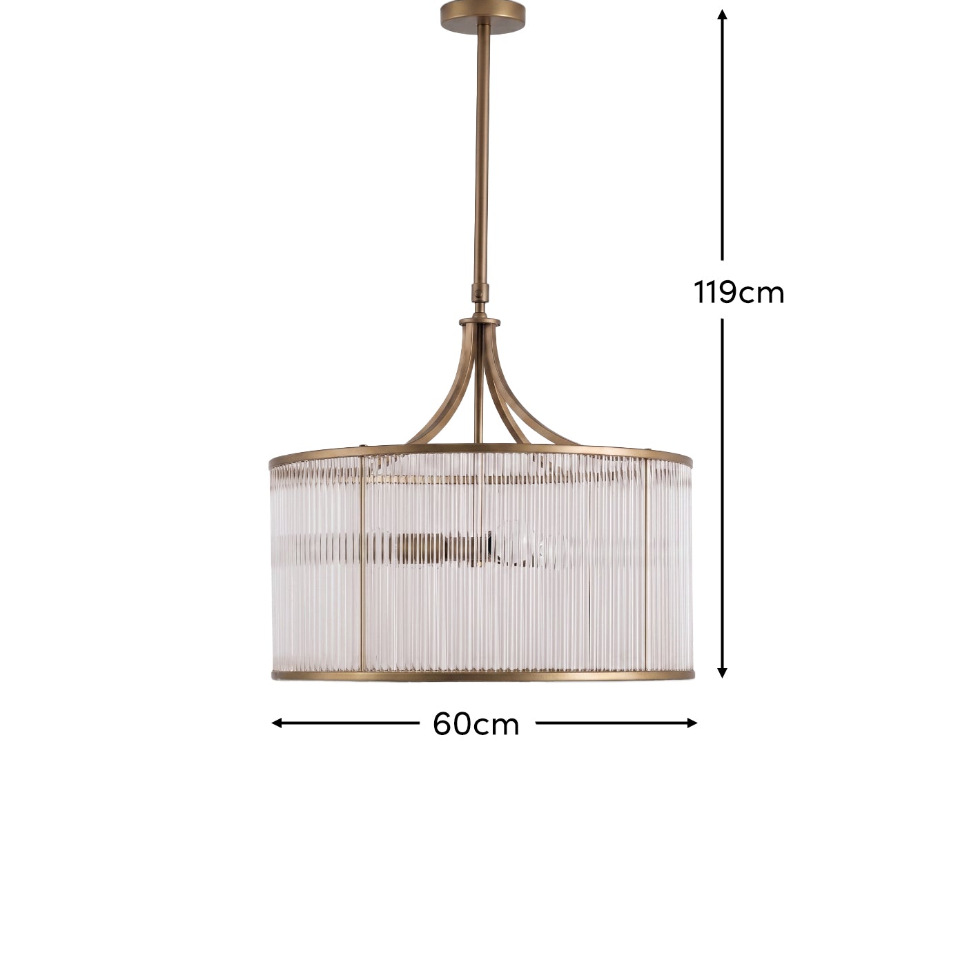 Richmond 60cm Glass Chandelier - Patina Gold - Laura James 