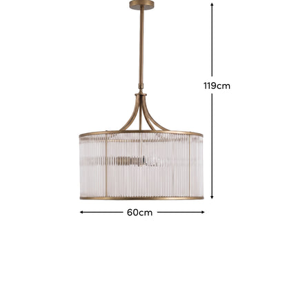 Richmond 60cm Glass Chandelier - Patina Gold - Laura James 