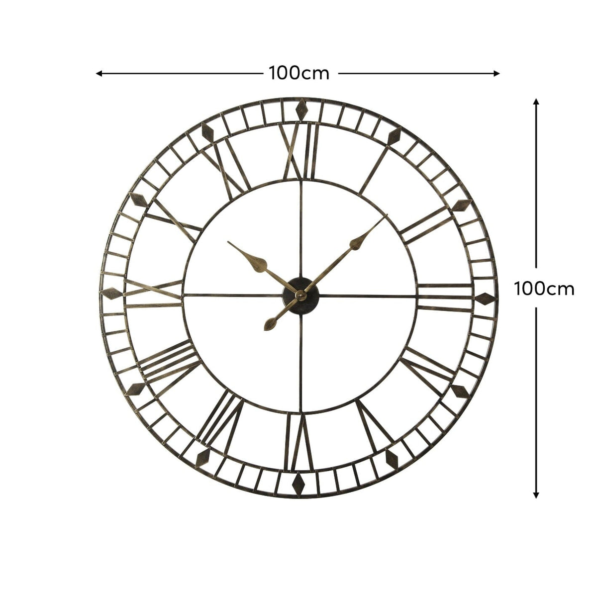Skeleton Clock – Black and Gold – 100cm - Laura James