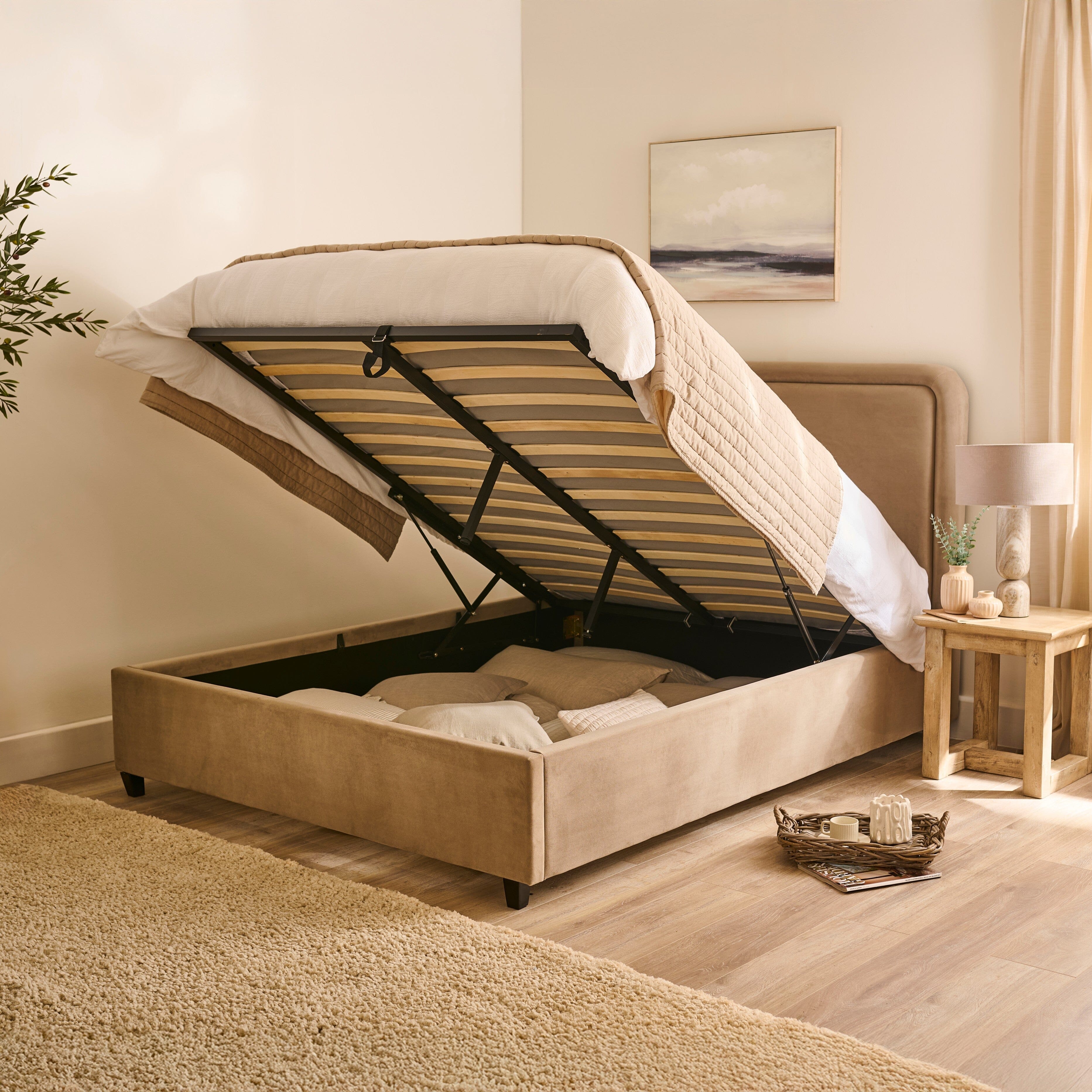 Robyn King Ottoman Bed Driftwood Laura James Robyn King Ottoman Bed Driftwood Laura James