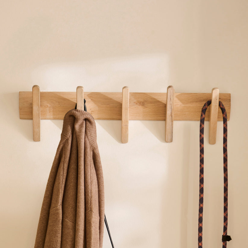 Roe Small Whitewash Oak Coat Rack – Laura James