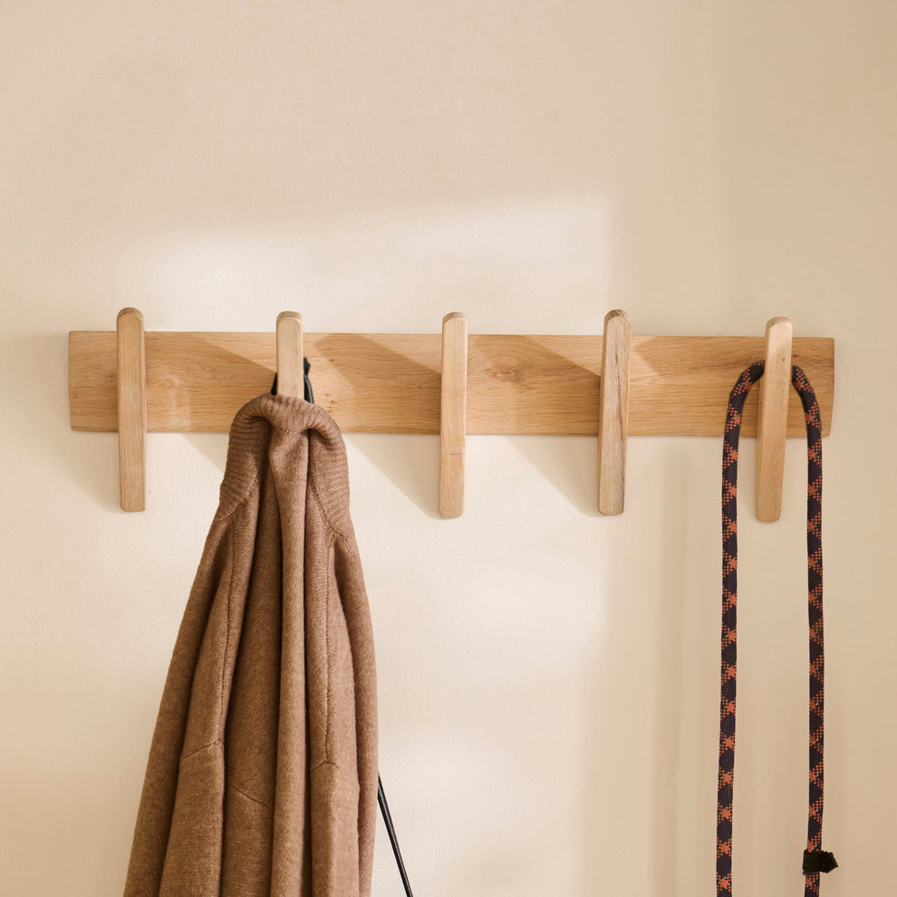 Roe Small Whitewash Oak Coat Rack – Laura James