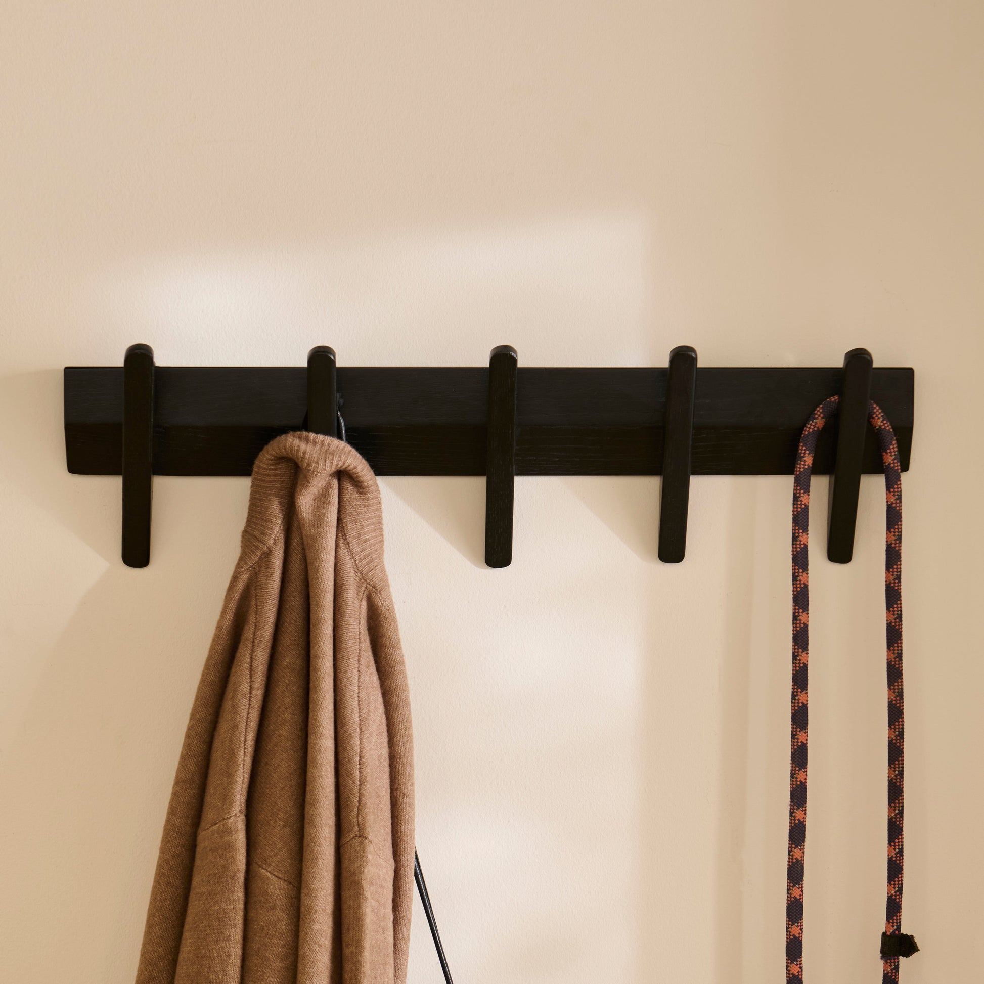 Roe Small Black Oak Coat Rack - Laura James