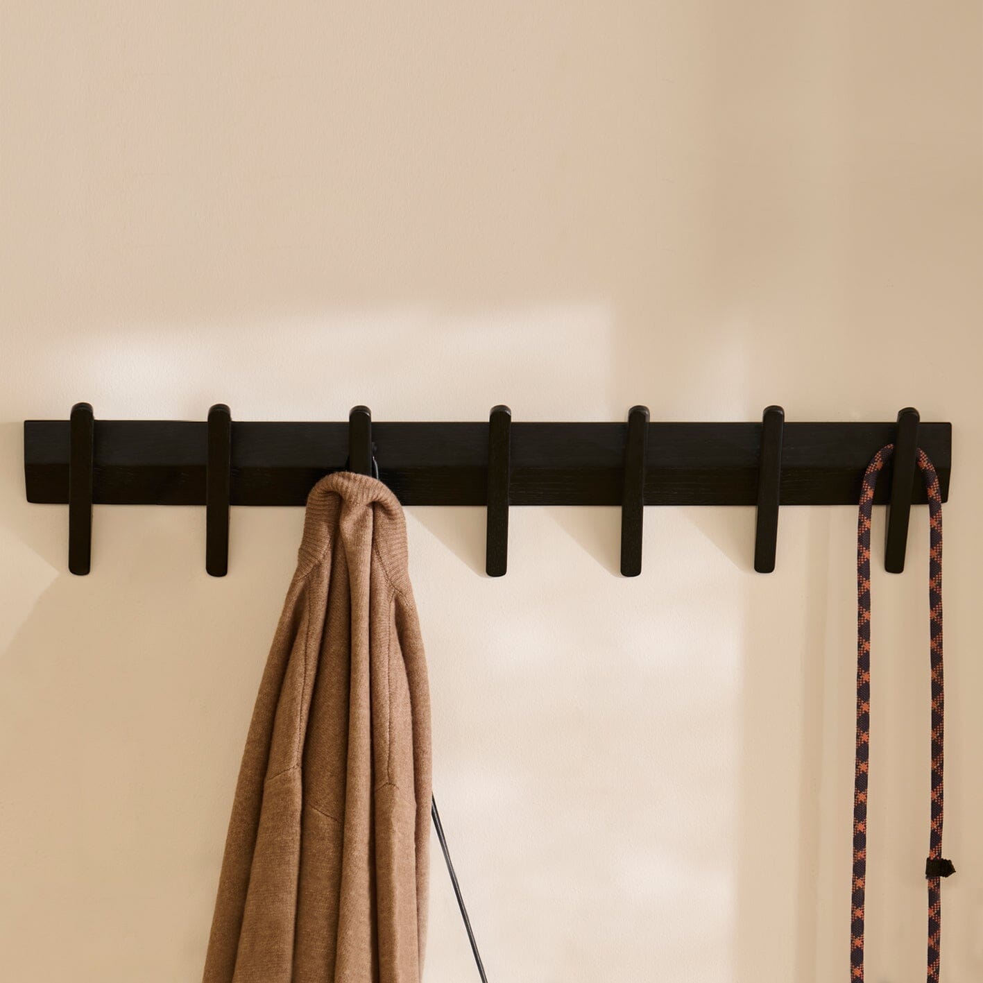 Roe Large Black Oak Coat Rack - Laura James