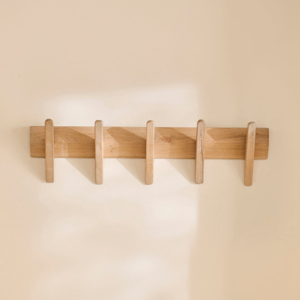 Roe Small Whitewash Oak Coat Rack – Laura James