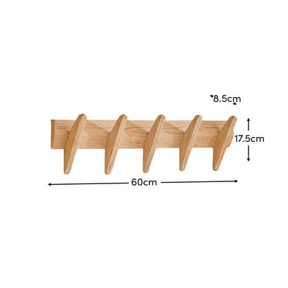 Roe Small Whitewash Oak Coat Rack- Laura James 